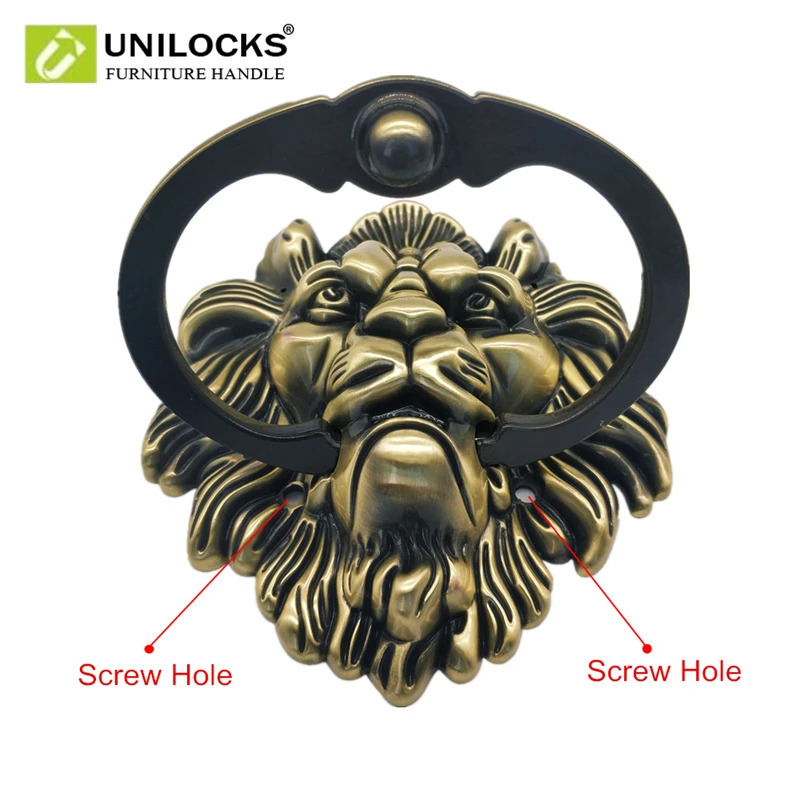 UNILOCKS Antique Lion Door Knocker Lionhead Doorknockers Lions Home Decor Including Screws From CAINIAO 240127