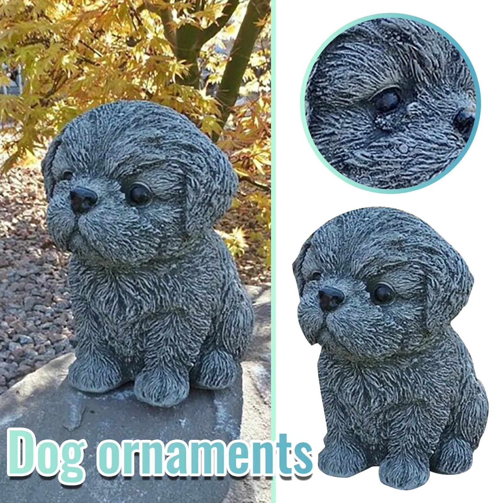 1pcsgarden Decoration Outdoor Shih-tzu Dog Lovers Gift Shih Tzu Puppy Garden Statue Dog Statueadornos Jardin Exterior 240122