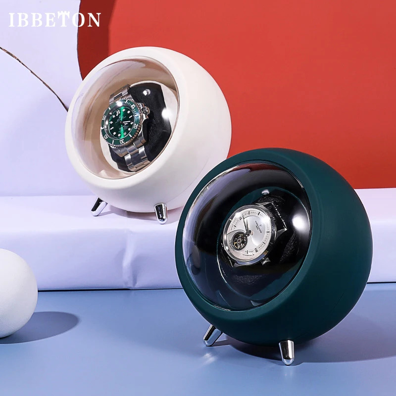 IBBETON Single Watch Winder for Automatic Watches Storage Box Automatic Winder Use USB Cable / with Battery Mabuchi Mute Motro 240124