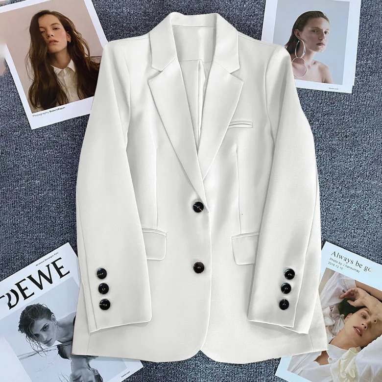 Elegant Office Lady Blazers for Women Fashion Long Sleeve Single Button Blazer Coats Jackets Outerwears 240123