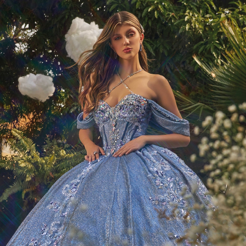 Navy Blue Shiny Sweetheart Quinceanera Dresses Off the Shoulder Lace Applique Tulle Beads Ball Gown Birthday Party Sweet 16 Vestidos De 15 Anos