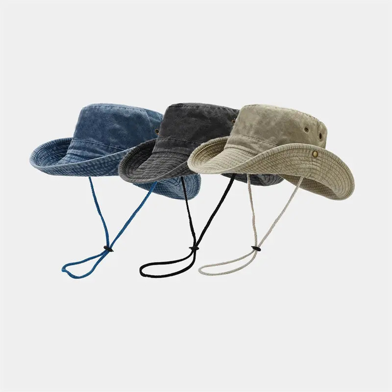 Cotton Solid Bucket Hat Fisherman Hat Outdoor Travel Sun Cap for Men and Women 191 240127