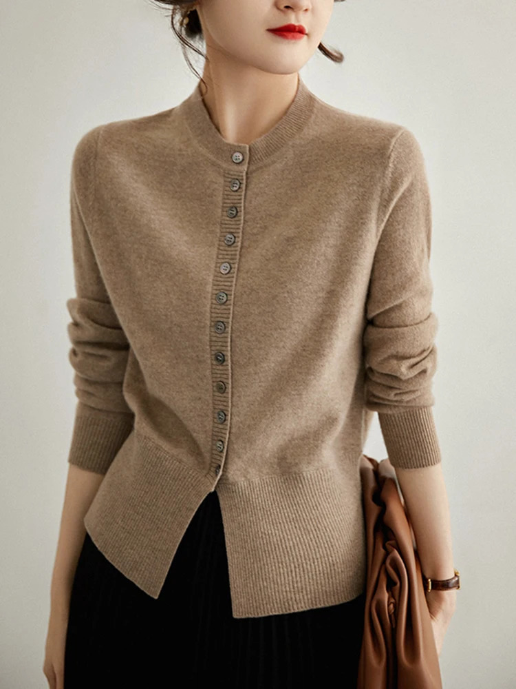 Cardigan Women Sweater Button Long Sleeve Top Autumn Winter Korean Fashion Clothes Female Black Knitted Sweaters Pull Femme 240130