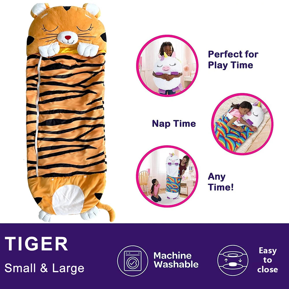 Children's Cartoon Sleeping Bag with Pillow for Birthday Gift Kids Comfy Plush Warm Sleepy Sack Animal Boys Girls Soft Sleepsack 240122