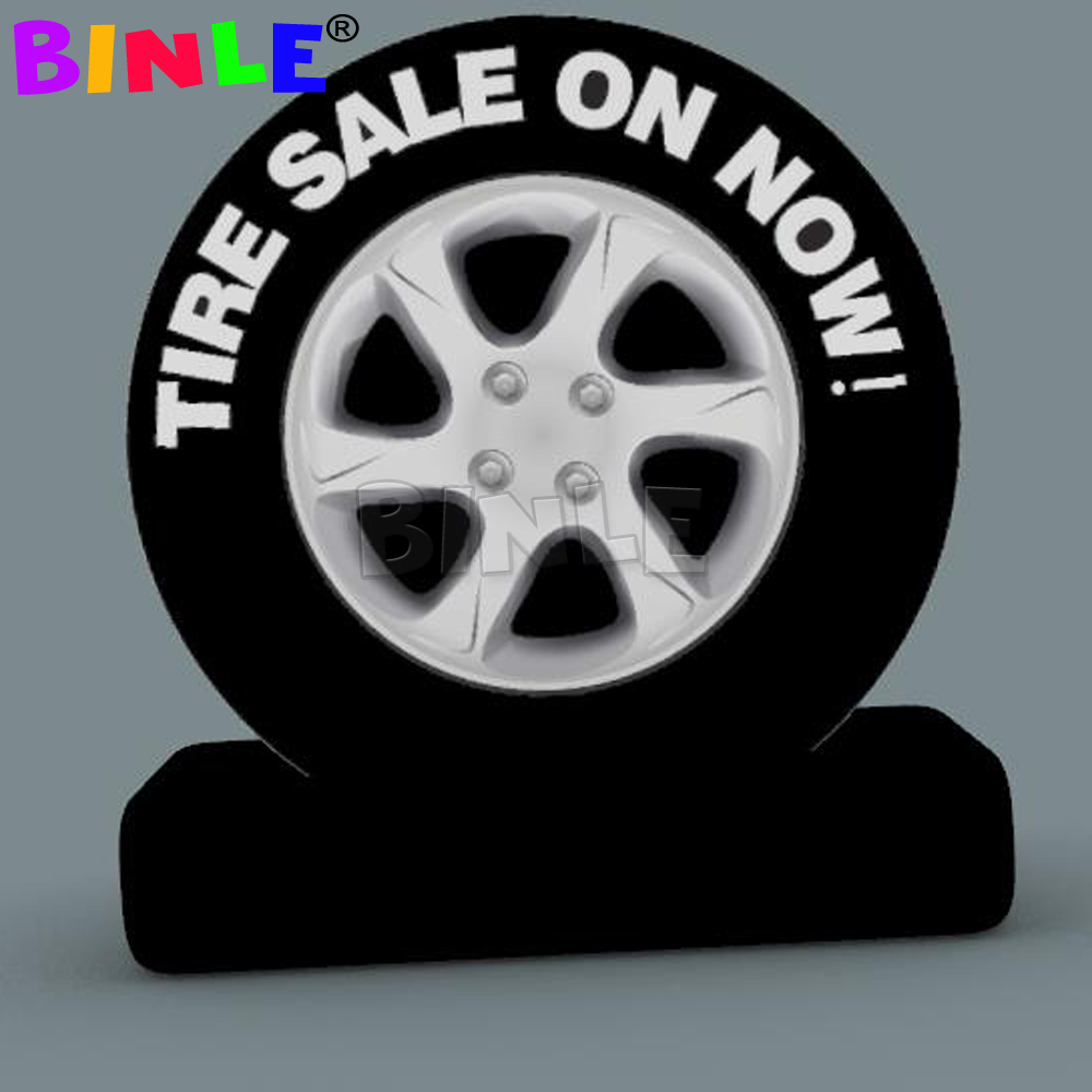 wholesale Commercial use 5mH (16.5ft) With blower giant inflatable tire balloon model customized car wheel on truck for advertising