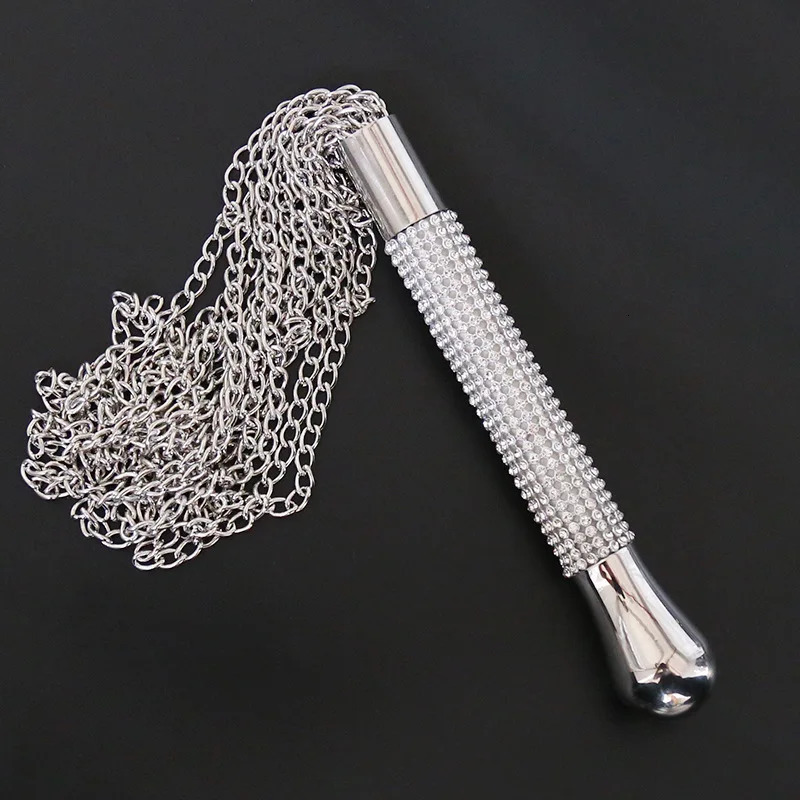 Diamond Handle Chain Whip Sex Toys For Couples Passion Spanking Paddle Whips Restraints Flogger 240129