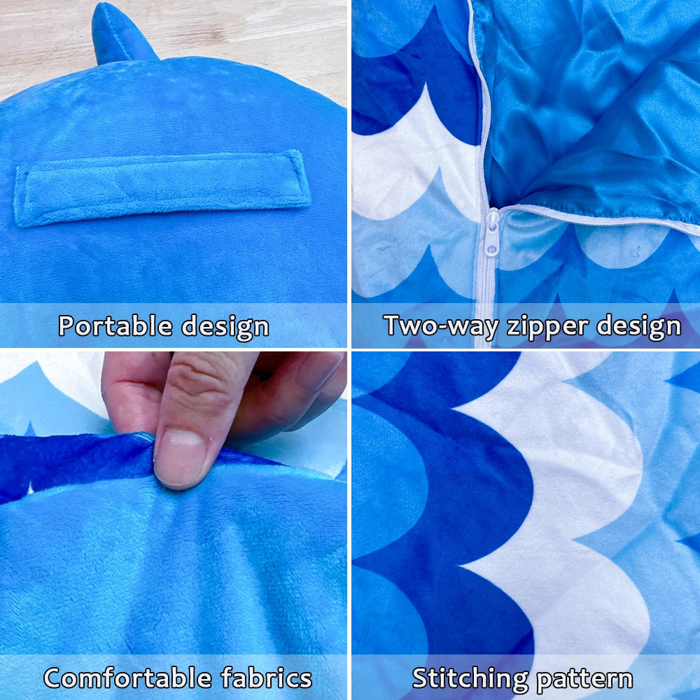 Children's Cartoon Sleeping Bag with Pillow for Birthday Gift Kids Comfy Plush Warm Sleepy Sack Animal Boys Girls Soft Sleepsack 240122