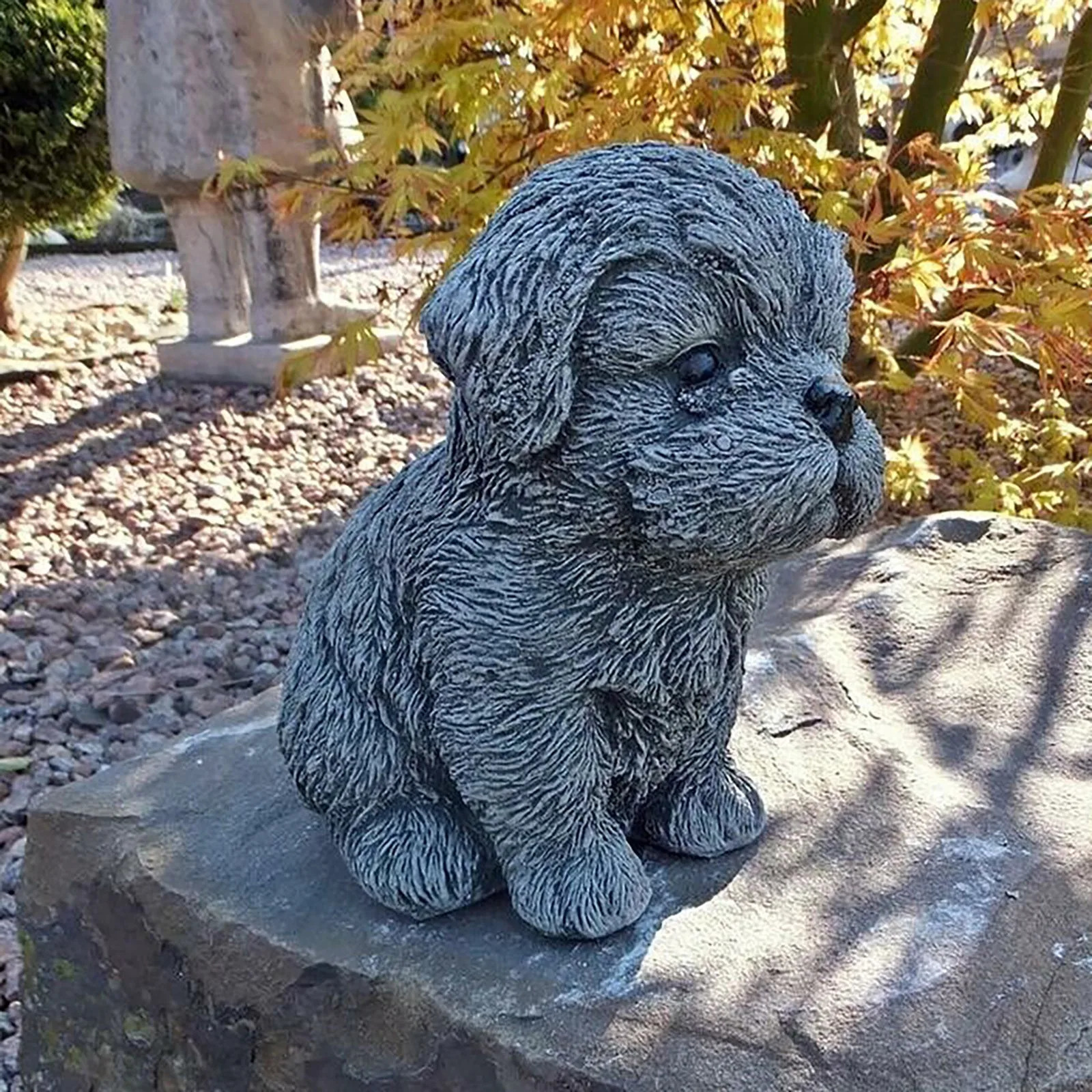 1pcsgarden Decoration Outdoor Shih-tzu Dog Lovers Gift Shih Tzu Puppy Garden Statue Dog Statueadornos Jardin Exterior 240122