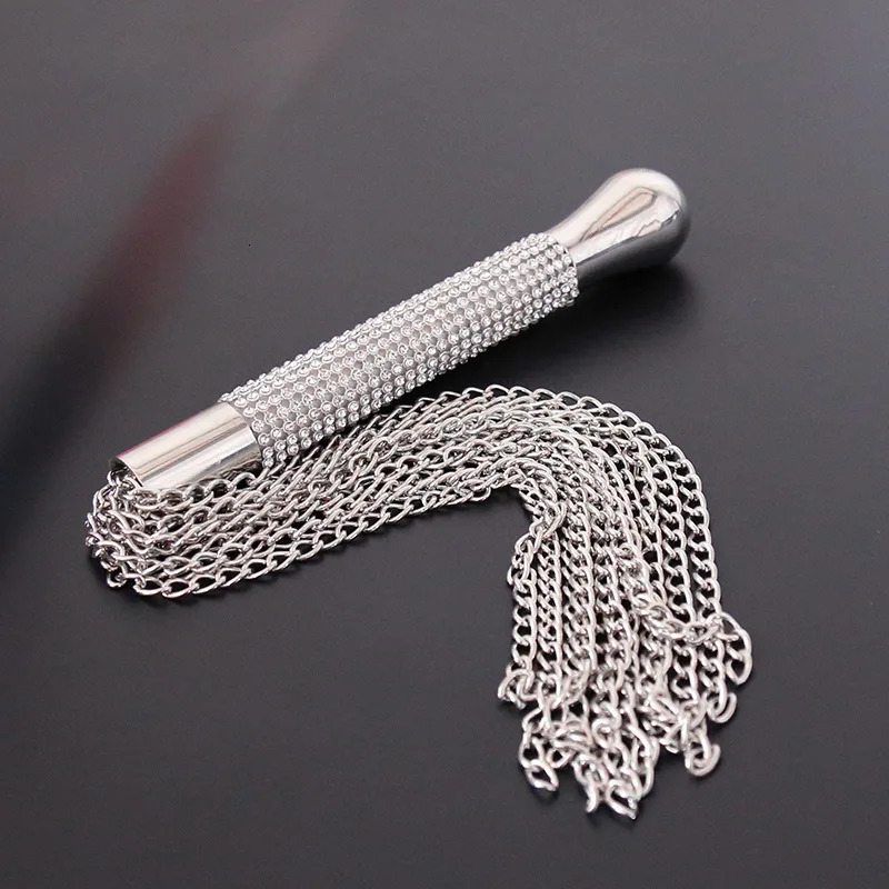Diamond Handle Chain Whip Sex Toys For Couples Passion Spanking Paddle Whips Restraints Flogger 240129