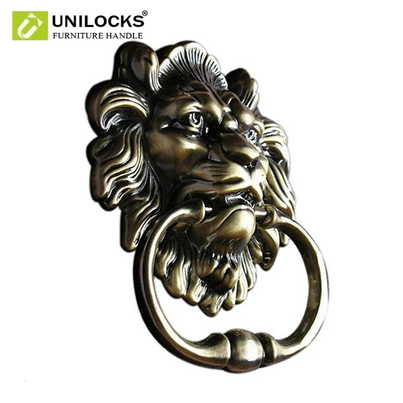 UNILOCKS Antique Lion Door Knocker Lionhead Doorknockers Lions Home Decor Including Screws From CAINIAO 240127