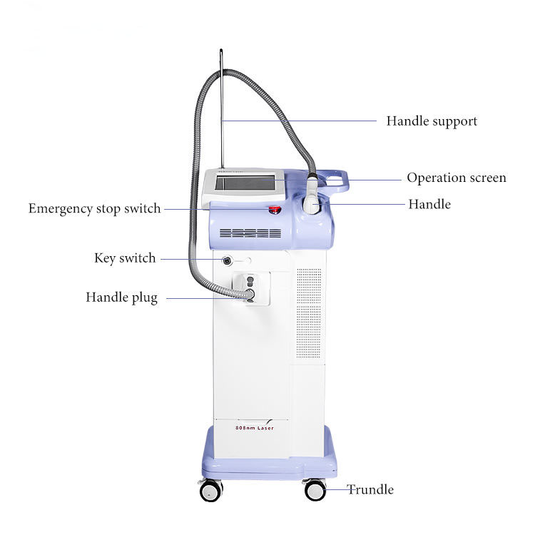 Portable diode laser 2000W professional laser hair removal 808 diode laser permanent hair-removal machine laser skin rejuvenation whitening equipment