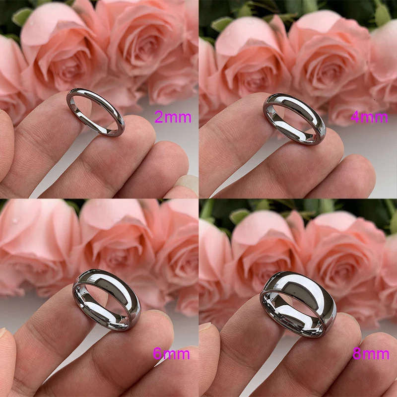 2mm 4mm 6mm 8mm Tungsten Carbide Wedding Ring Couple for Women Men Engagement Band Polished Shiny Domed Classic Comfort Fit 240122