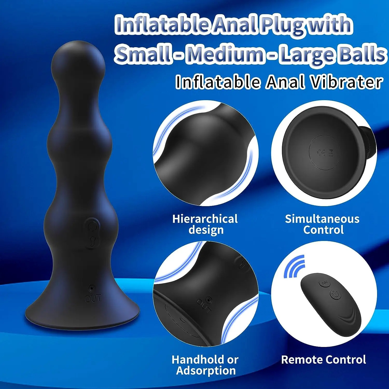 Anal Vibrator Inflatable Butt Plug Anus Stimulator Prostate Massager Automatic Vibrating Adult Sex Toy for Male Female Pleasure 240202