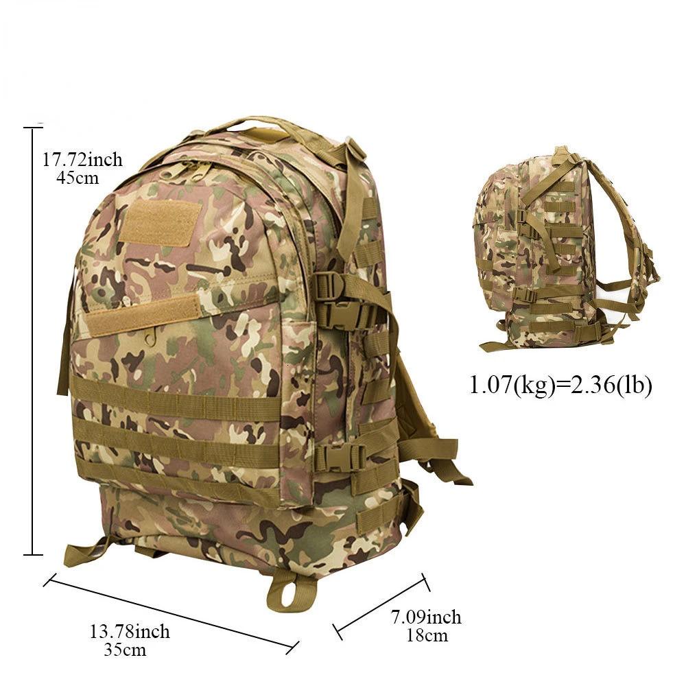 50L 3D Outdoors Military Tactical Backpack Molle Assault Bag Waterproof Climbing Hiking Fishing Trekking Travel Mochila Rucksack 240119