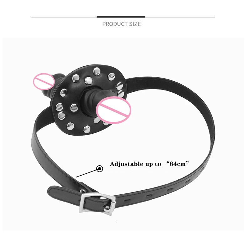 Double-Ended Penis Plug Dildo Open Mouth Gag Fetish BDSM Bondage Bite Adult Sex Toys Products for Women Men Couples Sexy Slave 240129