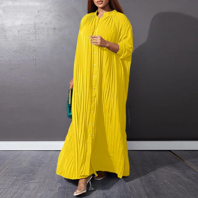 plus size Autumn Vintage Long Dress Women Holiday Maxi Sundress Long Sleeve Button Up Dress Casual Party Loose Shirt Vestidos 240129