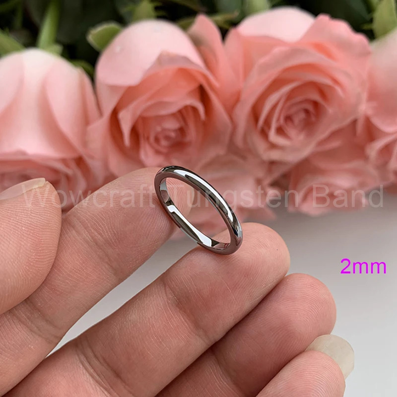 2mm 4mm 6mm 8mm Tungsten Carbide Wedding Ring Couple for Women Men Engagement Band Polished Shiny Domed Classic Comfort Fit 240122