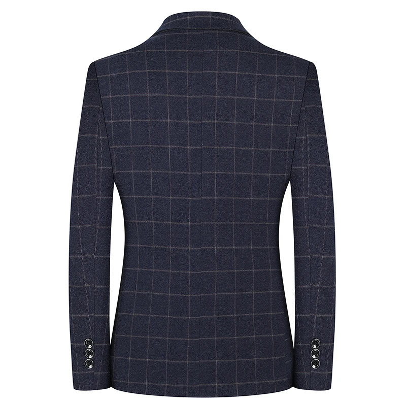 Boutique Fashion Plaid Mens Casual Business Blazer Groom Wedding Dress Male Slim Formal Suit Jacket models 240201