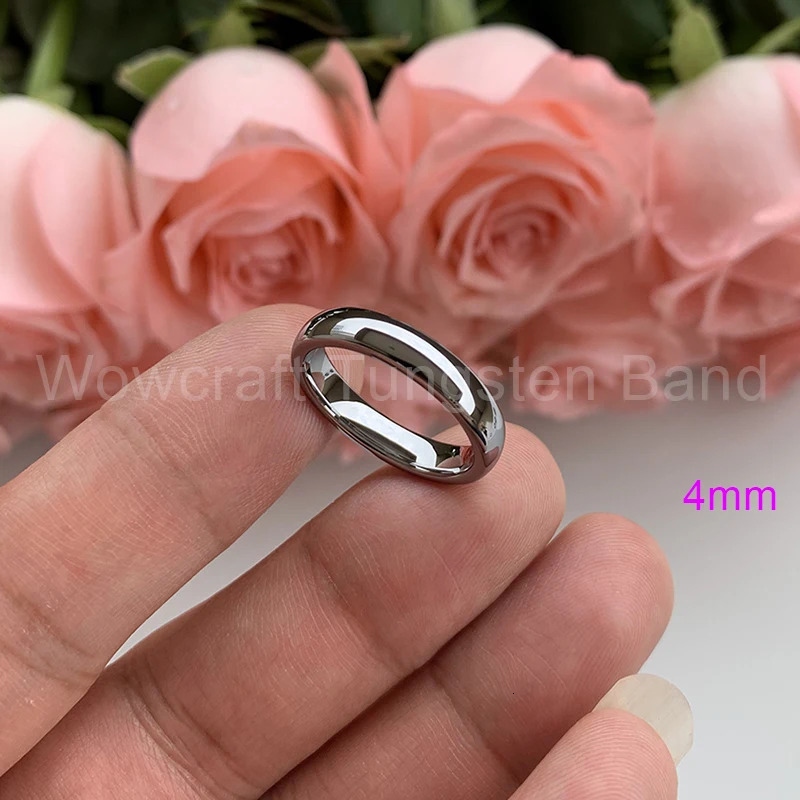 2mm 4mm 6mm 8mm Tungsten Carbide Wedding Ring Couple for Women Men Engagement Band Polished Shiny Domed Classic Comfort Fit 240122