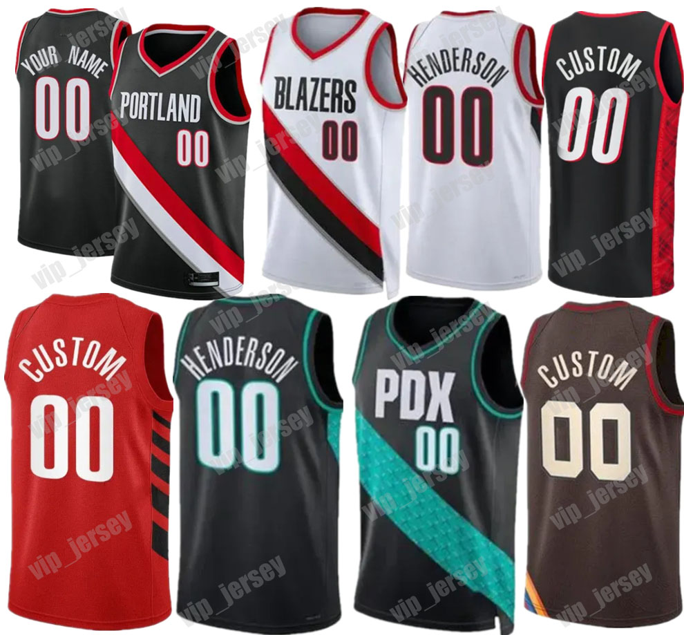 Custom Scoot 00 Henderson Basketball Jersey Deandre 2 Ayton Matisse 4 Thybulle Jerami 9 Grant Anfernee 1 Simons Jabari 34 Walker Shaedon 17 Sharpe Edition