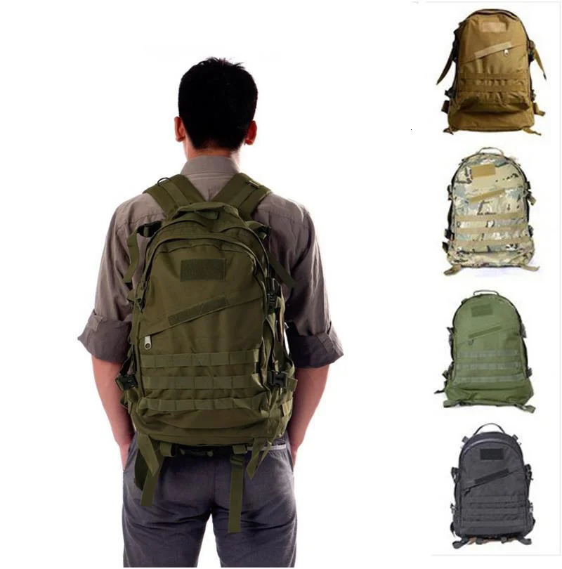 50L 3D Outdoors Military Tactical Backpack Molle Assault Bag Waterproof Climbing Hiking Fishing Trekking Travel Mochila Rucksack 240119