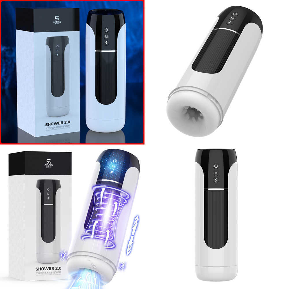 Masturbators Aierle Water Men Bath Aircraft Cup Men's Fully Automatic Telescopic Masturbation Massager Sex Products Haiwang Xs