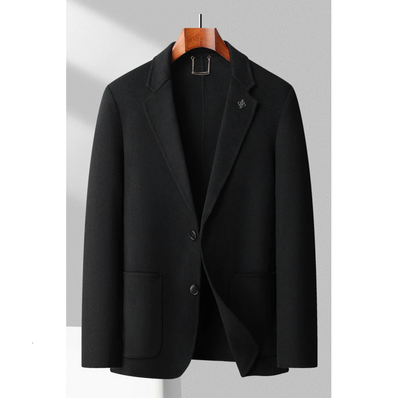 Autumn and Winter Woolen Suit for Men Short Highgrade Tweed Casual Jacket Solid Color Single West Coat Blazer Mujer 240201