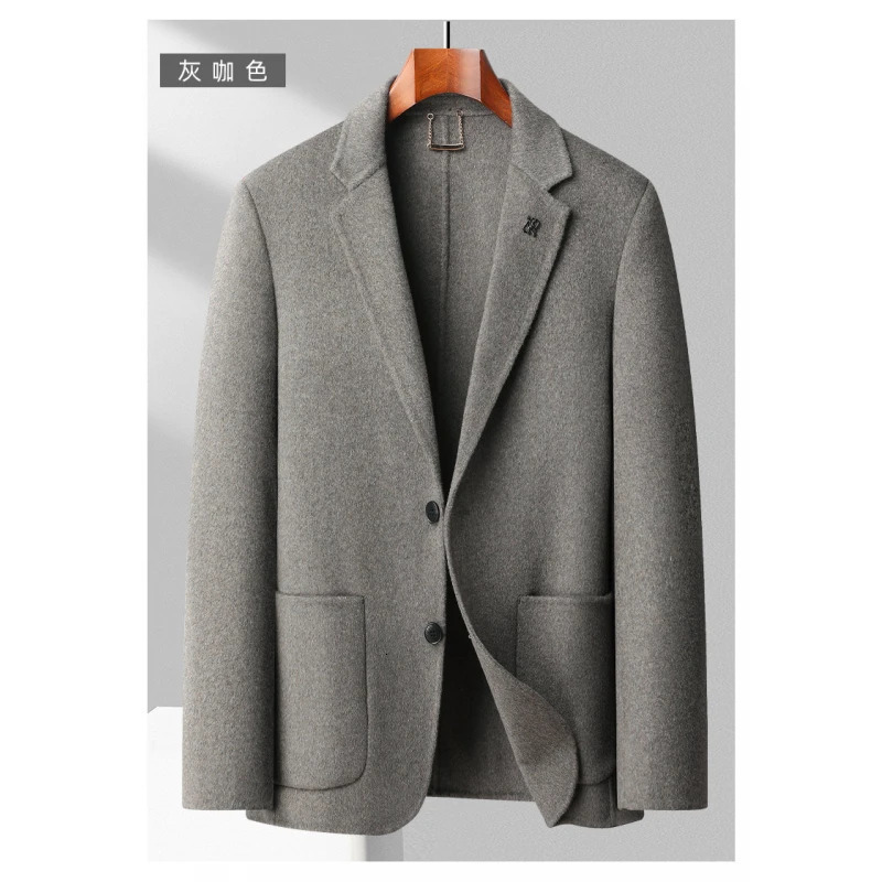 Autumn and Winter Woolen Suit for Men Short Highgrade Tweed Casual Jacket Solid Color Single West Coat Blazer Mujer 240201