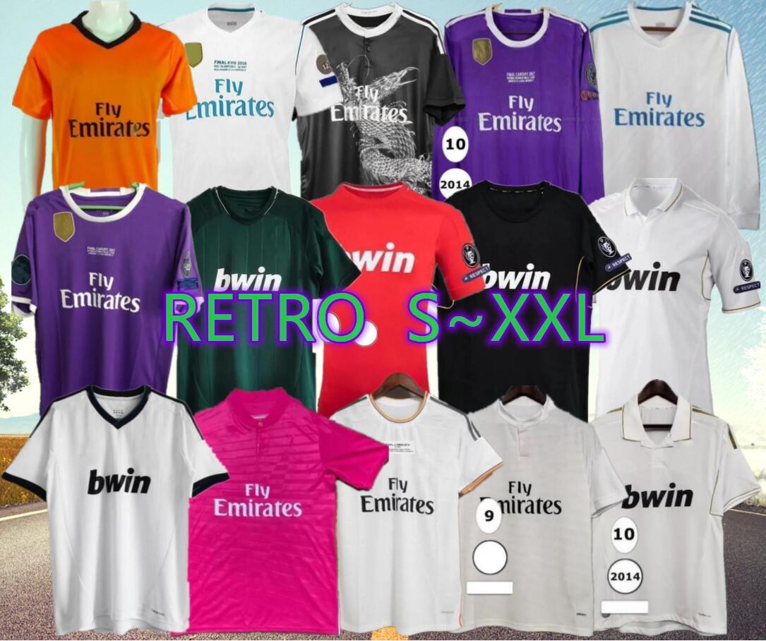 Real Madrids Retro Soccer Jerseys 2013 2014 2015 2017 2018 Finales de football Shirt Benzema Ronaldo Kaka Zidane Sergio Ramos Modric Bale Vintage