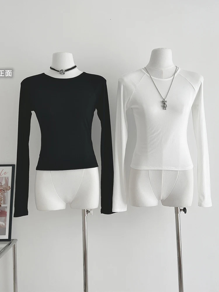 Autumn Women Vintage Gothic Harajuku Graphic Gauze ONeck TShirts See Through Tees Cyber Long Sleeve Crop Tops Gyaru Y2k Grunge 240127