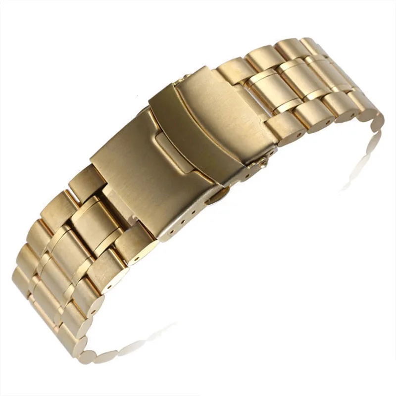 5Rows Watch Band 18mm 20mm 22mm 24mm Replacement Watch Strap Stainless Steel Double Lock Buckle Band Wristband Belt Bracelet 240125