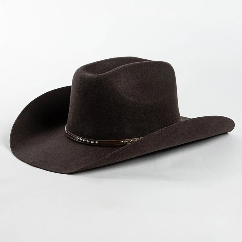 Western Cowboy Wool Hat - Unisex Vintage Cowgirl Jazz Sombrero Cloche Church Caps dh911125171