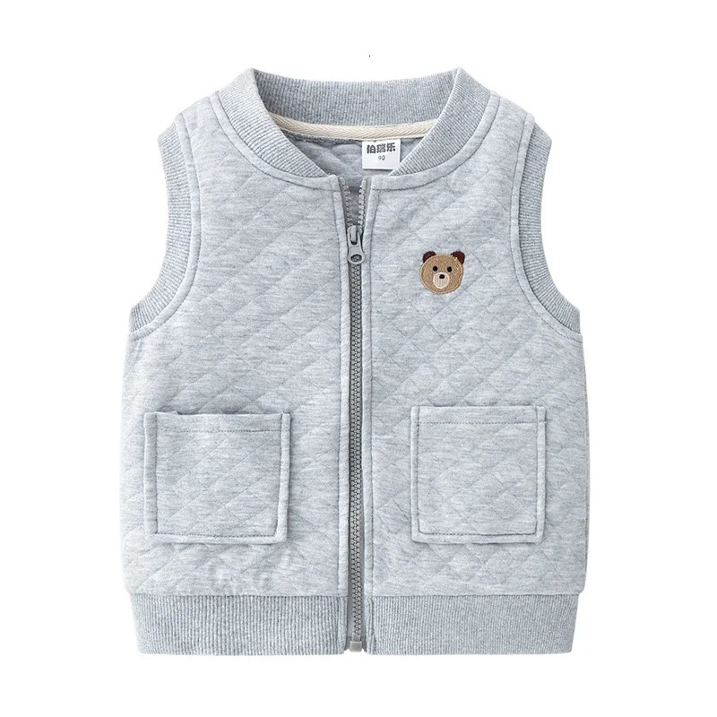 Boy Grey Waistcoat 28Y Childrens Vest Cardigan Cotton with Pocket Sleeveless Vests Clothes Winter School Clothing Navy Blue 240130