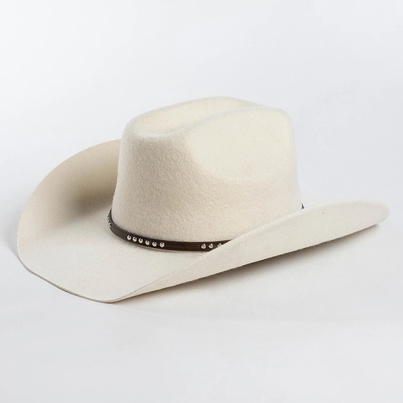 Western Cowboy Wool Hat - Unisex Vintage Cowgirl Jazz Sombrero Cloche Church Caps dh911125171