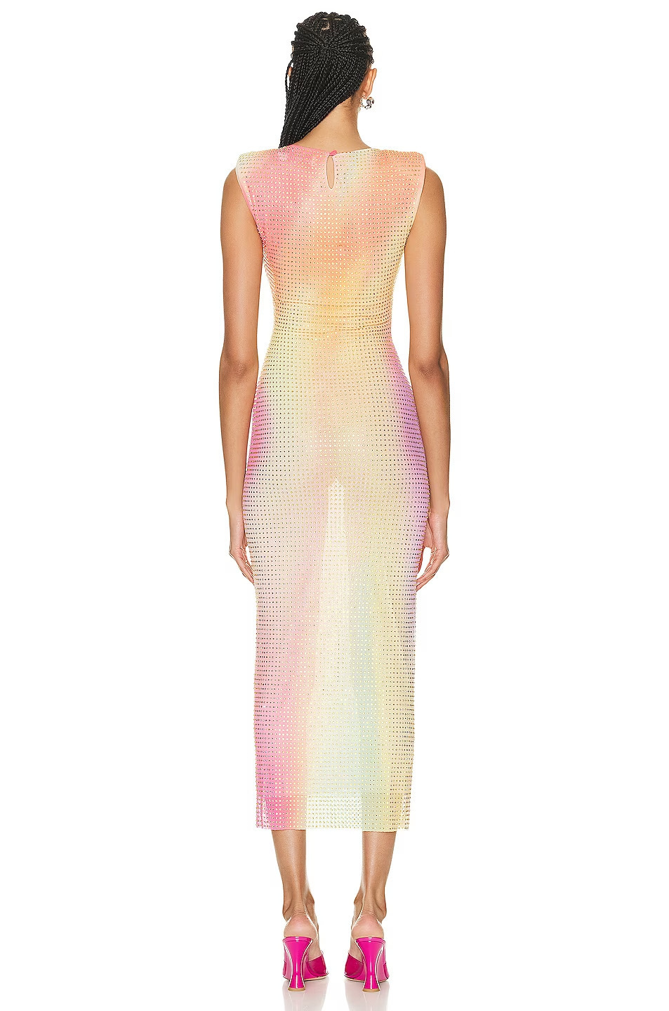 21066 XL 2024 Runway Dress Spring Summer Dress Crew Neck Sleeveless Brand Same Style Womens Dress Fashion High Quality