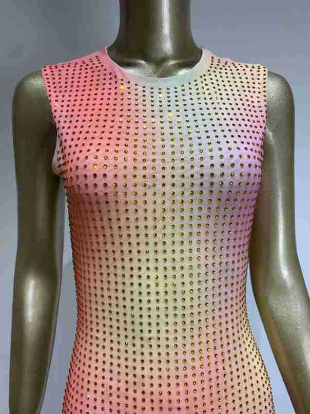 21066 XL 2024 Runway Dress Spring Summer Dress Crew Neck Sleeveless Brand Same Style Womens Dress Fashion High Quality