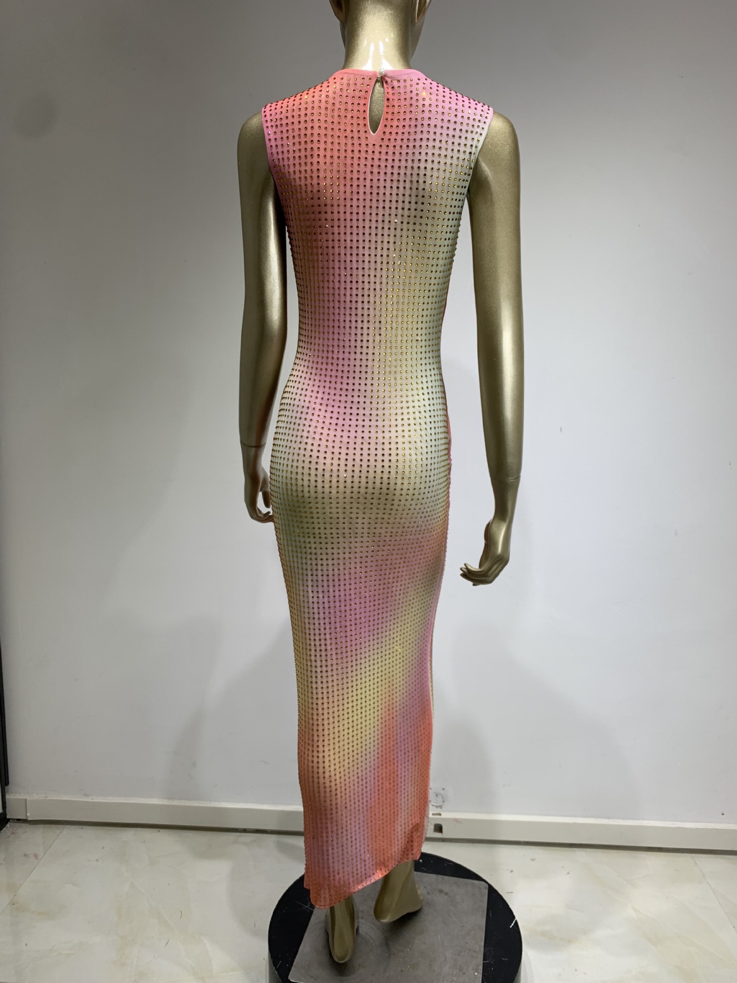 21066 XL 2024 Runway Dress Spring Summer Dress Crew Neck Sleeveless Brand Same Style Womens Dress Fashion High Quality