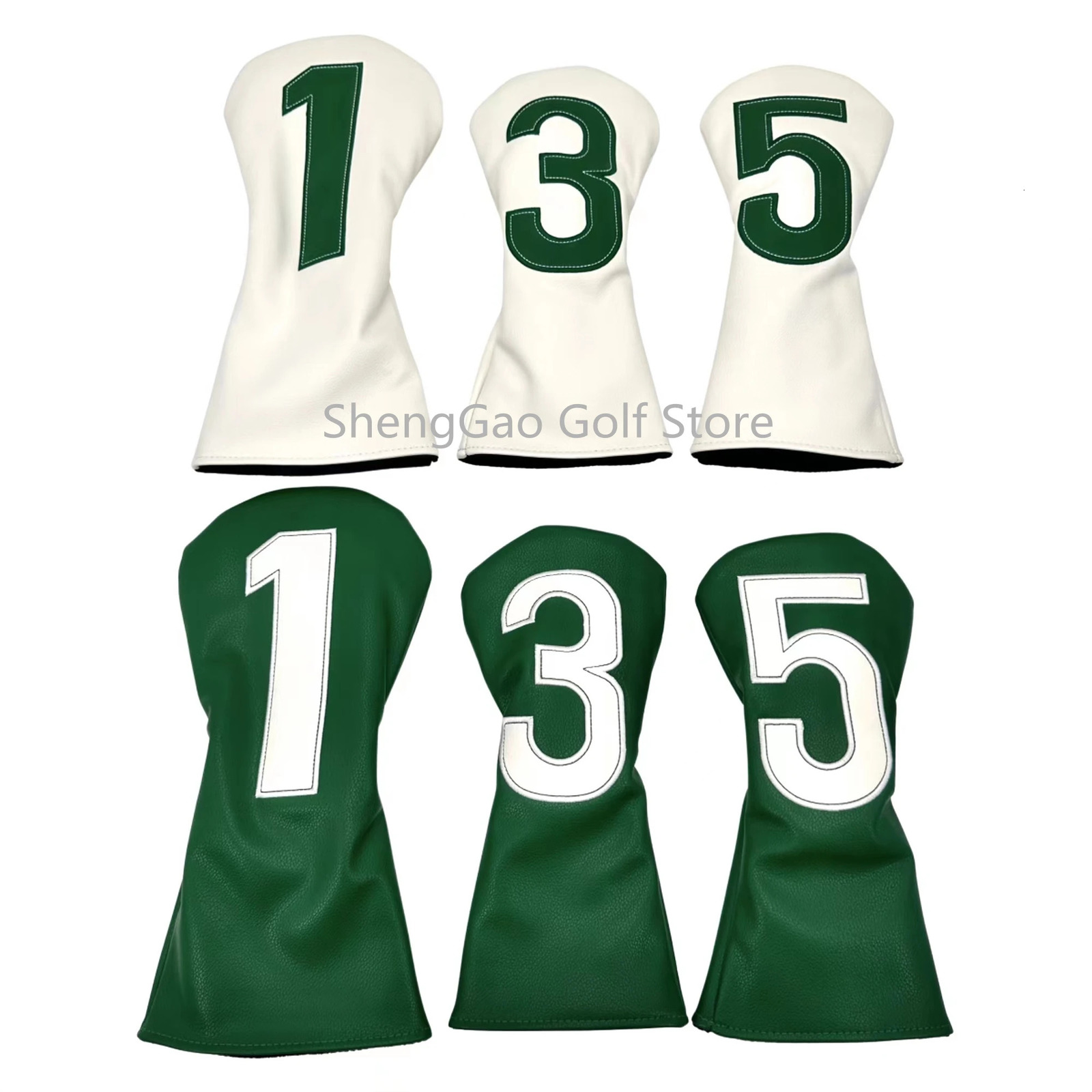 Golf Simplicity Number Embroidery Driver Head Covers Fairway Wood Head Covers Hybrid Head Covers Putter Cover Pu Leather 240202