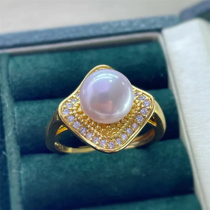 High Quality Shiny Crystal Pearl Jewelry Sets 14K Gold Gild Real Natural Freshwater Pearl Necklace Earrings Rings For Women 240119