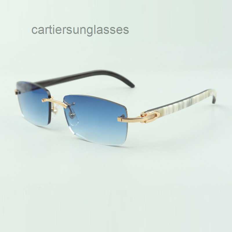 Designer Sunglasses Frameless Buffs 3524012 with Natural hybrid buffalo horn for men and women with 56mm lenses