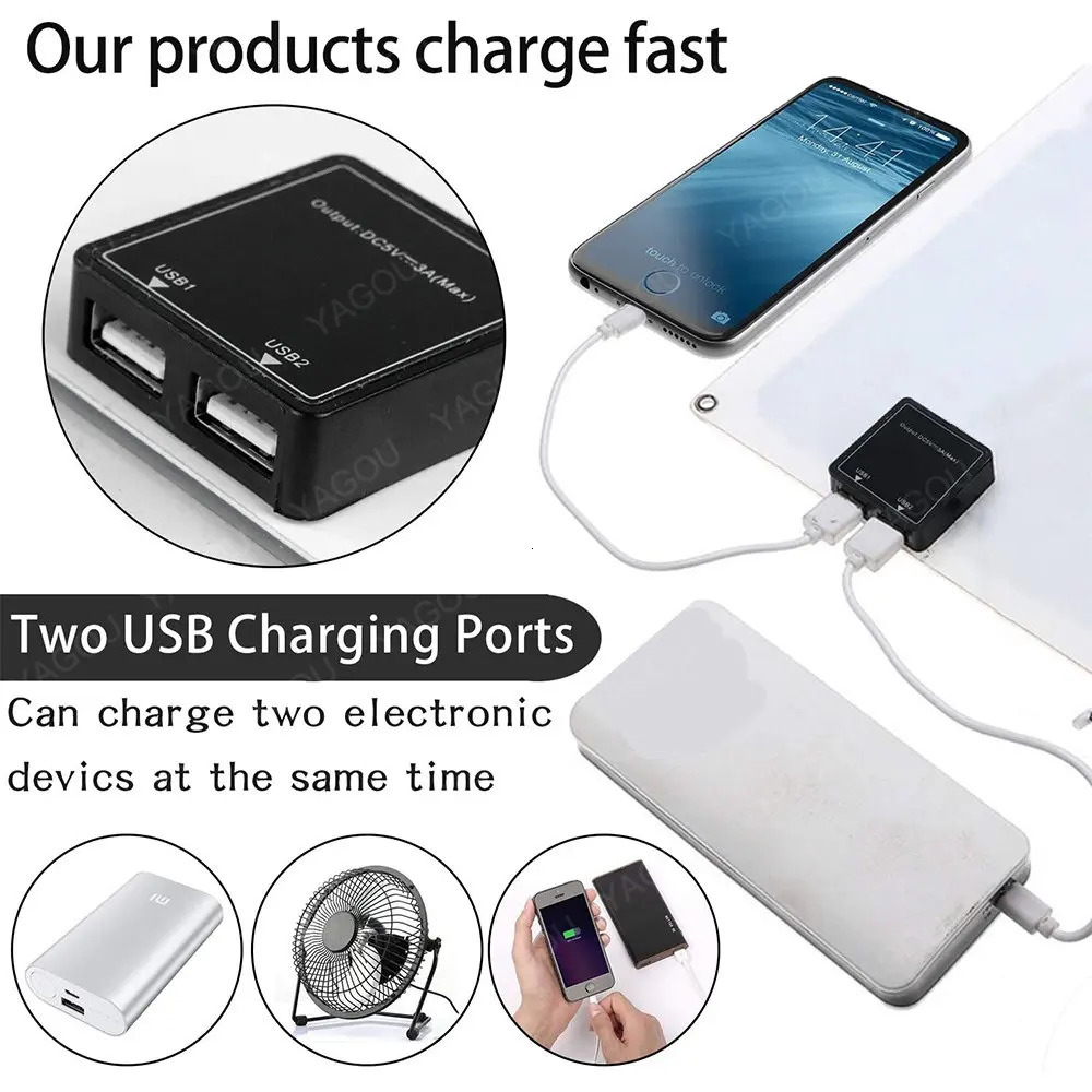 100W Solar Plate 5V Waterproof Solar Panel Portable Dual USB Solar Battery Charger Outdoor Camping Solar Cells Charging 240124 - view 6