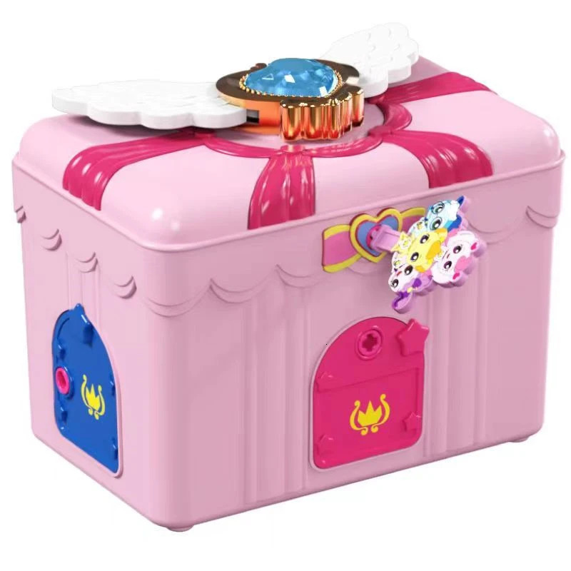 Anime Catch Teenieping Treasure Box Cute Cartoon Lucky Treasure Chest Model Doll Kids Toys Childrens Birthday Gifts 240130