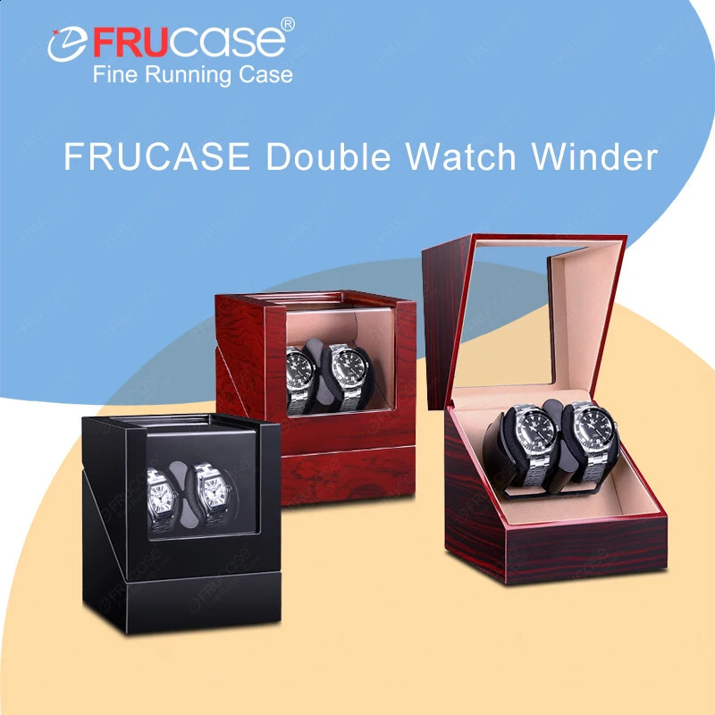 FRUCASE Double Watch Winder For Automatic Watches Watch Box USB Charging 20 with Battery Option 240127