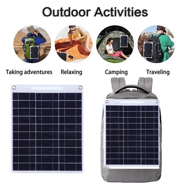 100W Solar Plate 5V Waterproof Solar Panel Portable Dual USB Solar Battery Charger Outdoor Camping Solar Cells Charging 240124 - view 4