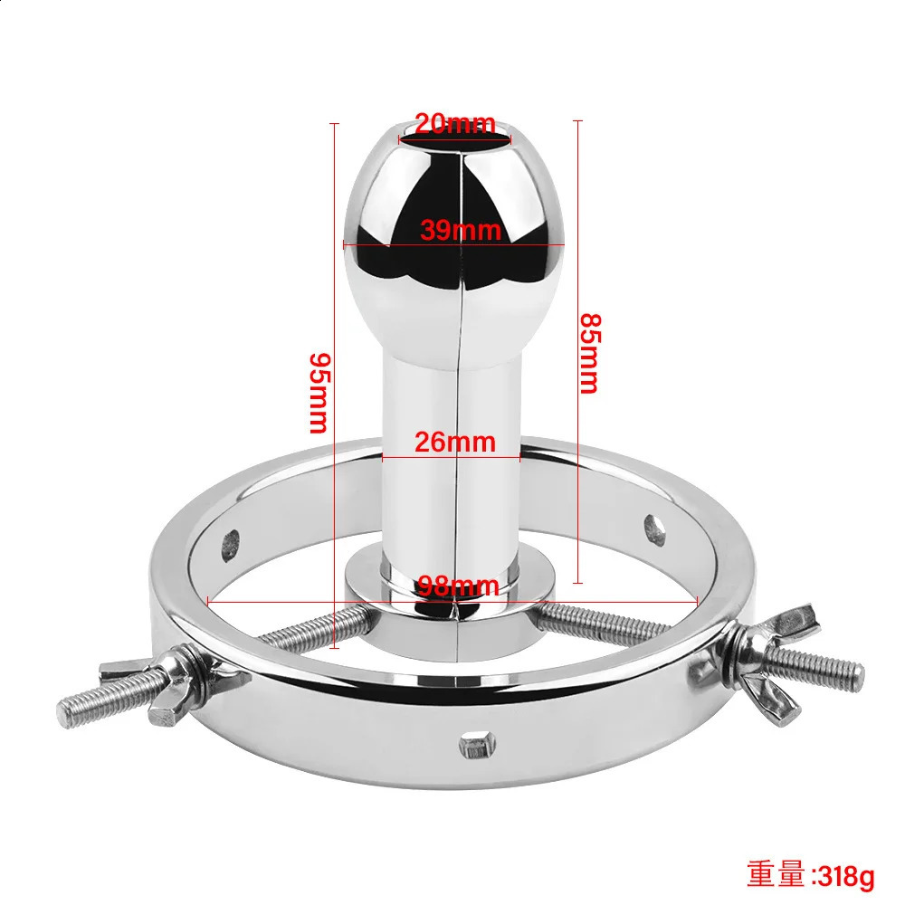 HESEKS Metal huge Anal butt Plug hollow Spreader Vaginal Dilator Anus Speculum Adjustable bondage restraint Insert Sex Toys 18 240202