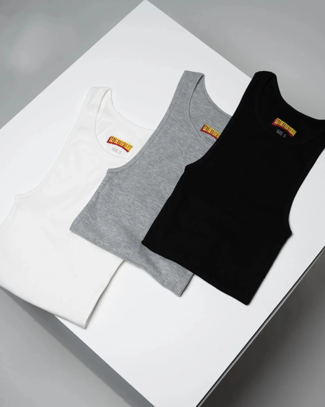 Get Better Today Tank Tops Pack 3pcsSet Mens Sleeveless Muscle O-neck Gymclothing Long Vest Undershirts US Size 240124