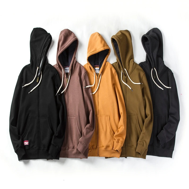 Solid Color Hoodie Men Fashion Zip Up Long Sleeve Oversized Jacket Coat Harajuku Gothic Hooded Sweatshirt Y2K Teen 20933 240127