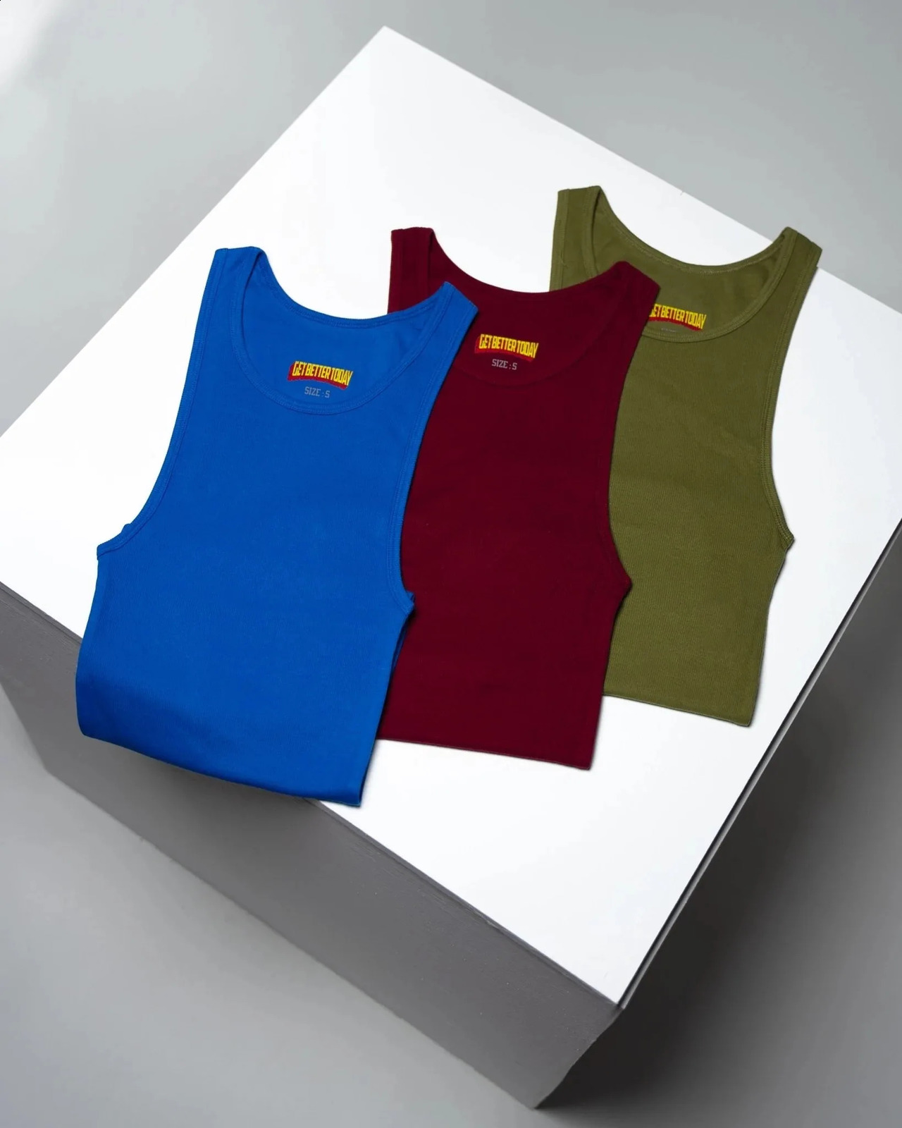 Get Better Today Tank Tops Pack 3pcsSet Mens Sleeveless Muscle O-neck Gymclothing Long Vest Undershirts US Size 240124
