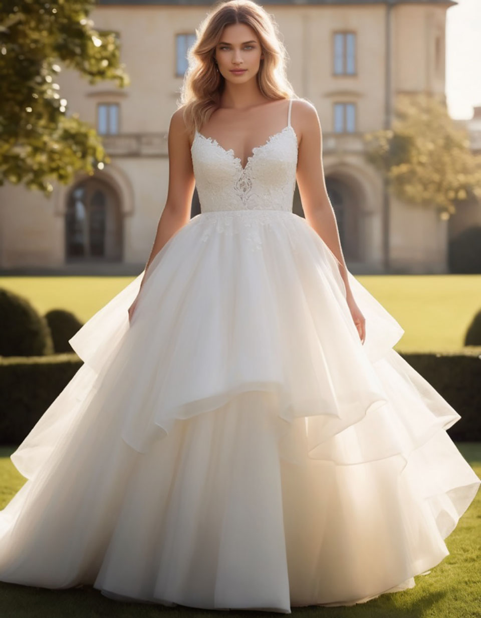 Ivory Wedding Dresses White Bridal Gowns Formal A Line Applique Custom Zipper Lace Up Plus Size Floor-Length Tulle Spaghetti NONE Train