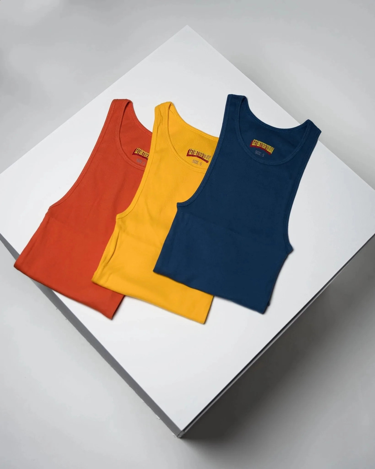 Get Better Today Tank Tops Pack 3pcsSet Mens Sleeveless Muscle O-neck Gymclothing Long Vest Undershirts US Size 240124